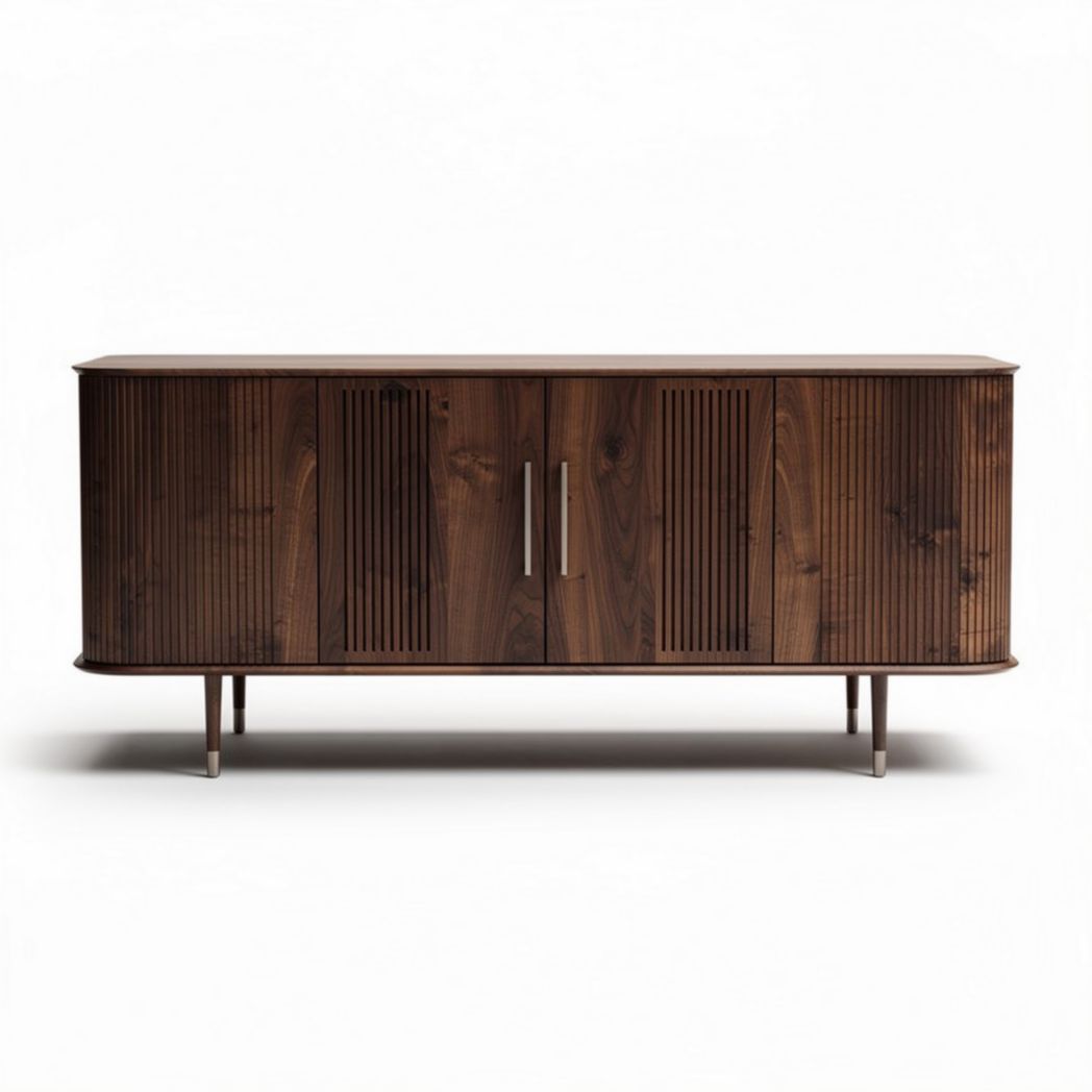 Szafka rtv z drewna orzechowego w kolorze ciemnobrązowym 150 x 40 x 60cm